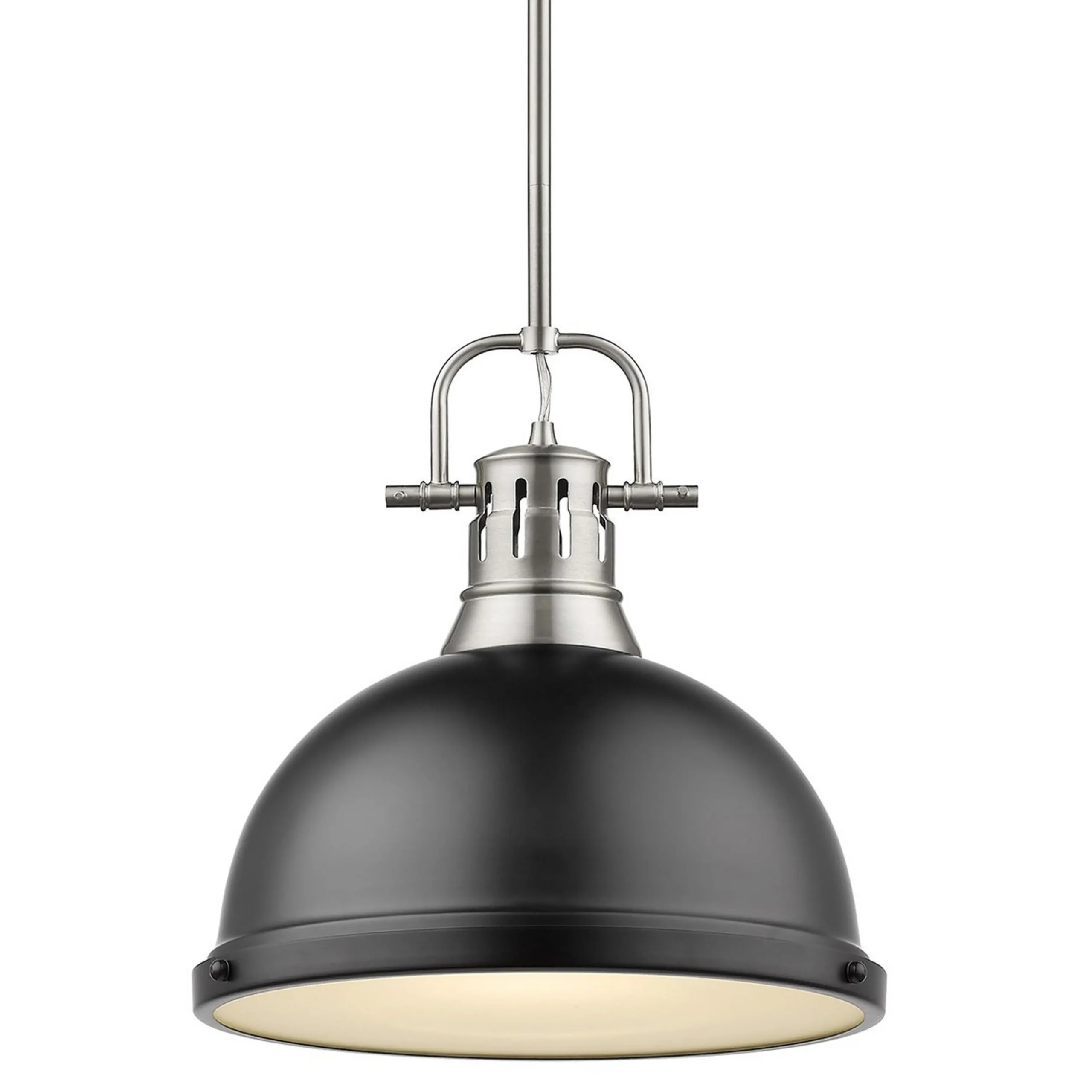 Classic Dome Shade Pendant Light with Rod - Large