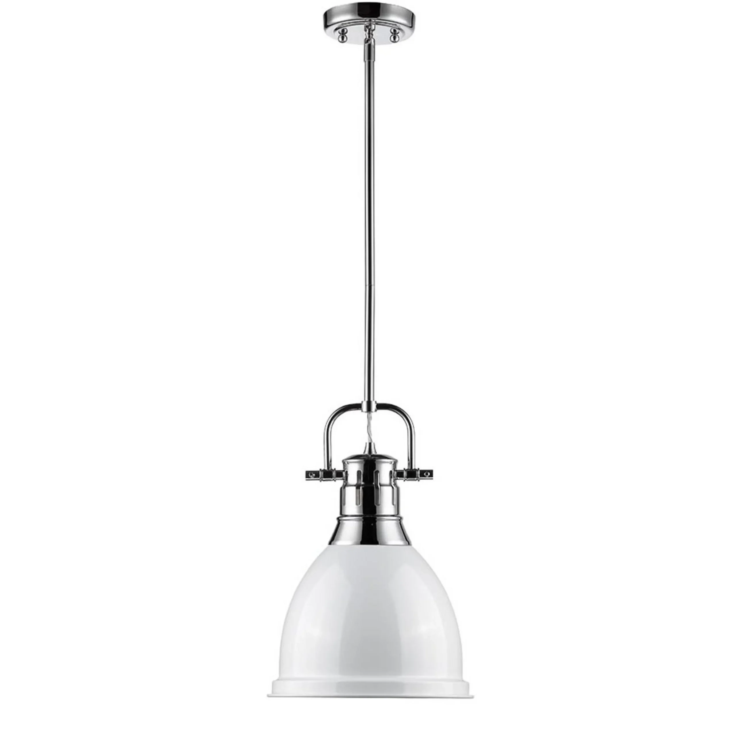Classic Dome Shade Pendant Light with Rod - Small