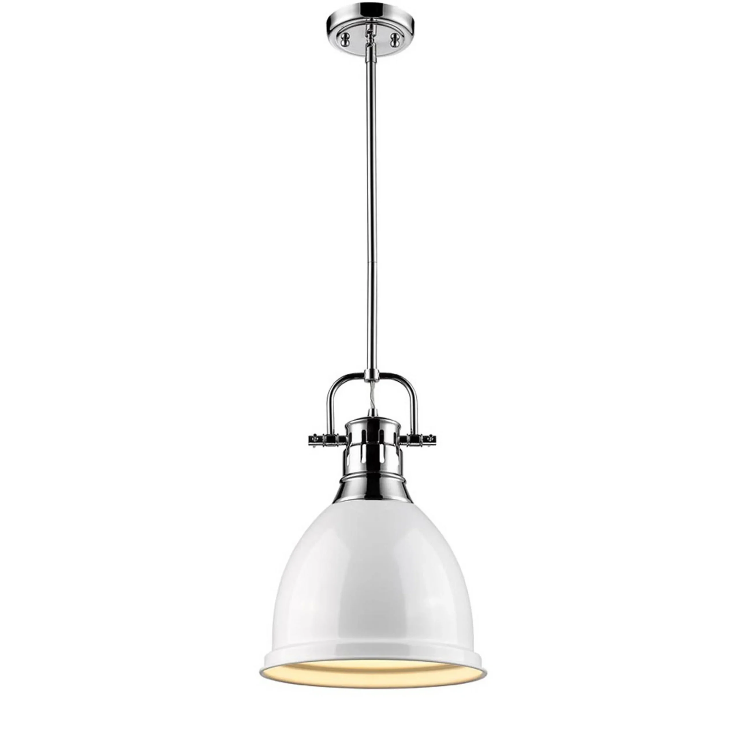 Classic Dome Shade Pendant Light with Rod - Small