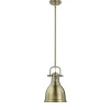Classic Dome Shade Pendant Light with Rod - Small
