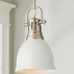 Classic Dome Shade Pendant Light with Rod - Small