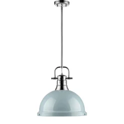 Classic Dome Shade Pendant Light with Rod - Large