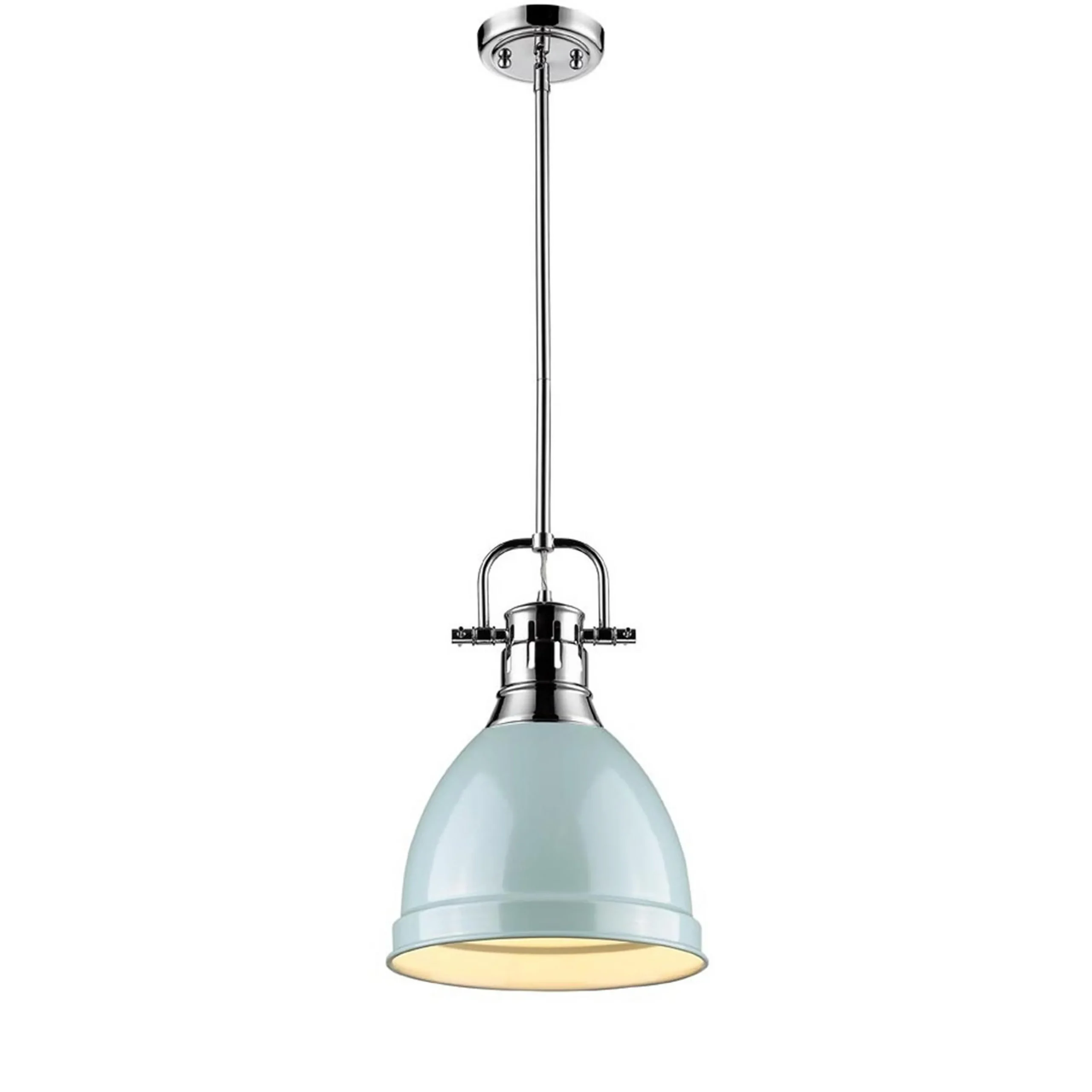Classic Dome Shade Pendant Light with Rod - Small