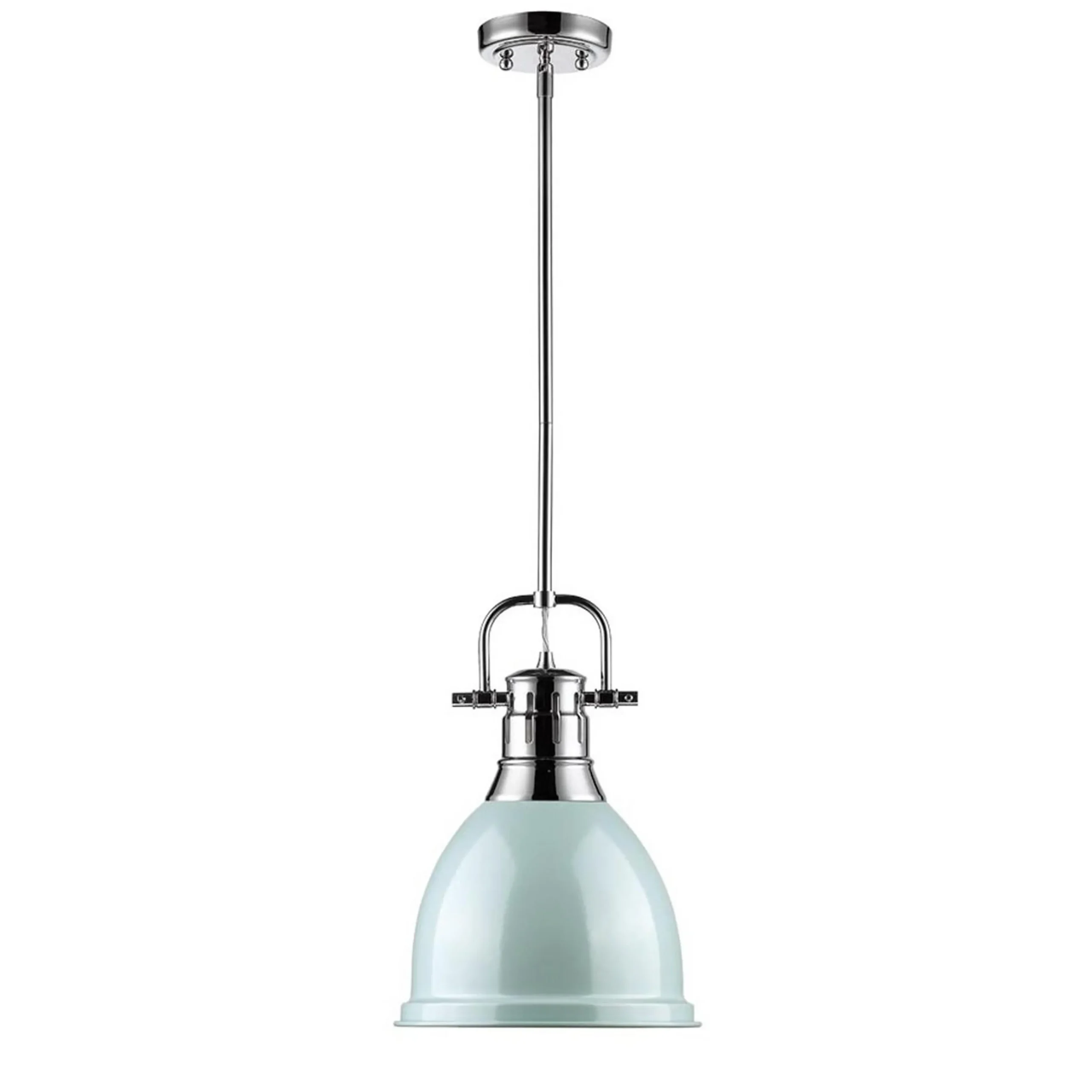 Classic Dome Shade Pendant Light with Rod - Small