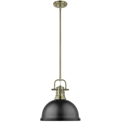 Classic Dome Shade Pendant Light with Rod - Large