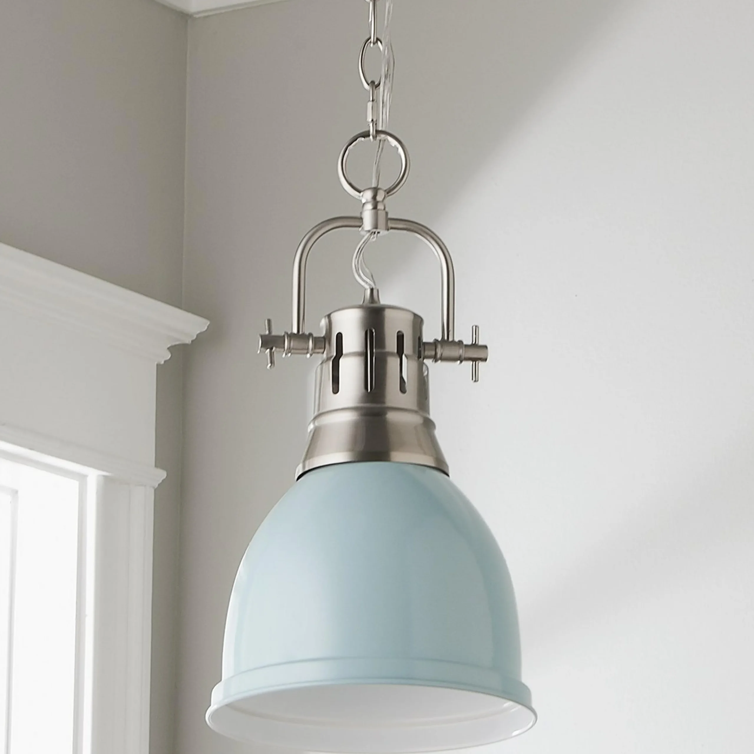Classic Dome Shade Pendant Light with Chain - Small