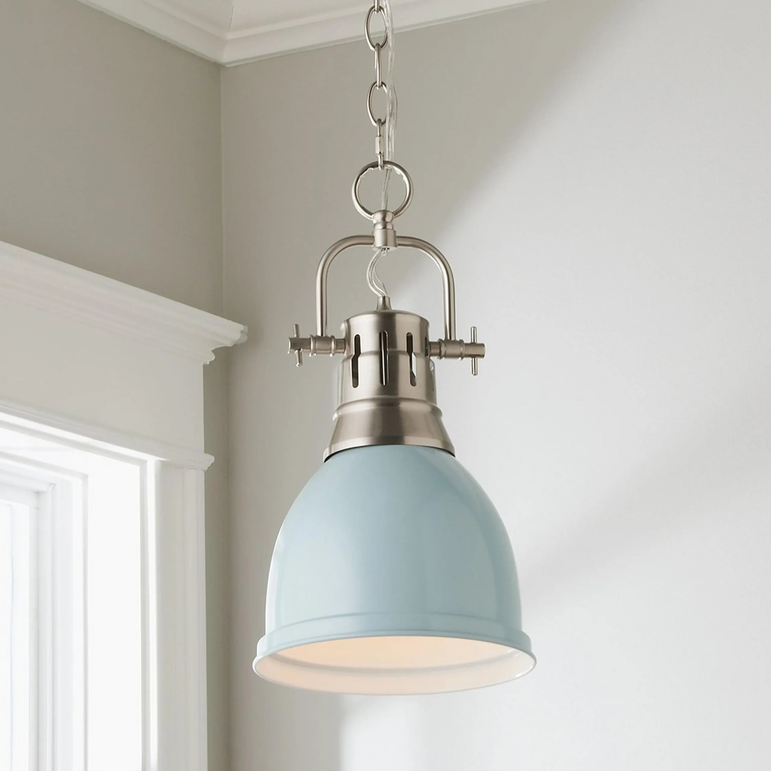 Classic Dome Shade Pendant Light with Chain - Small