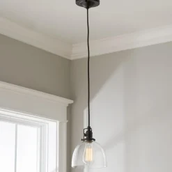 Clear Glass Dome Industrial Pendant