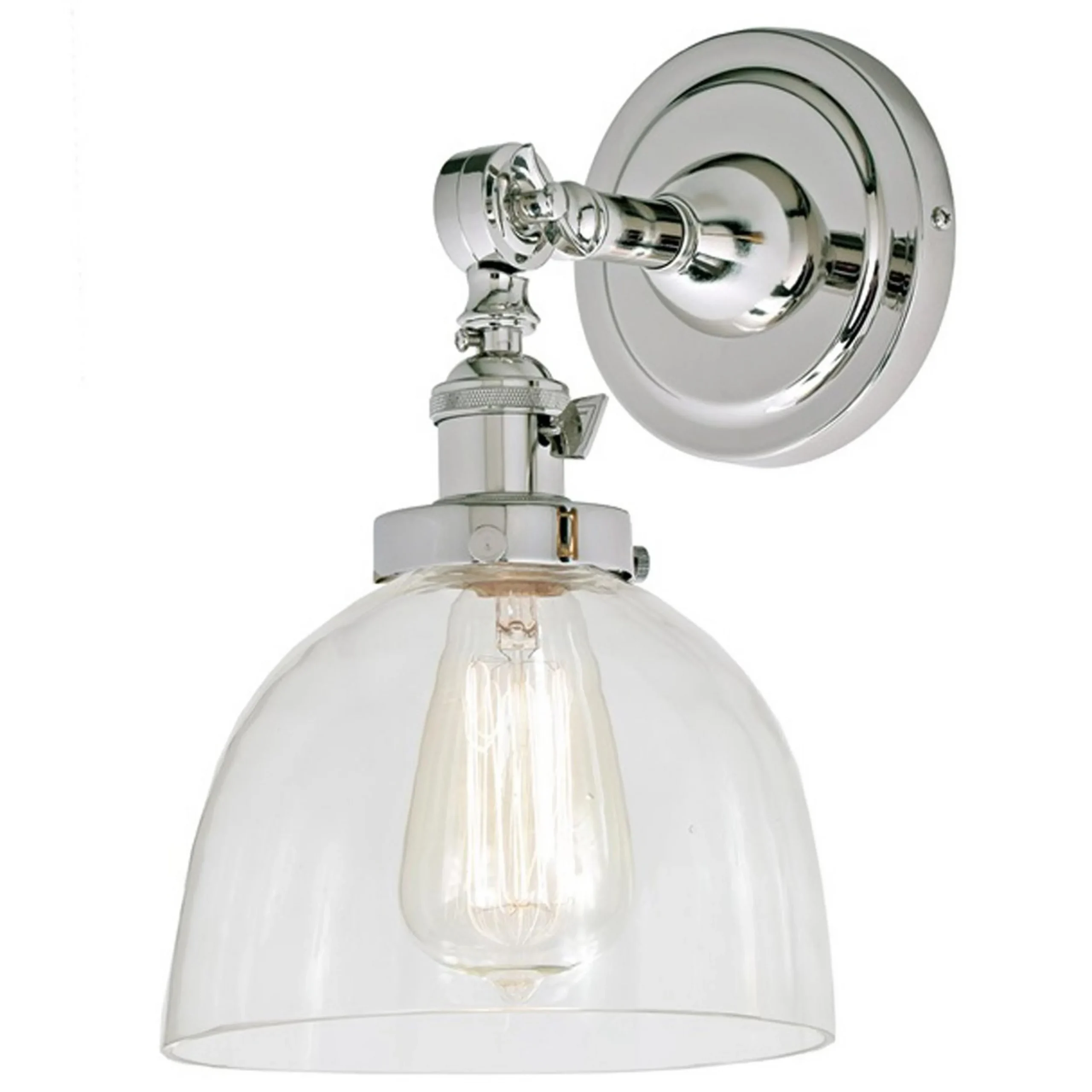 Clear Glass Dome Single Swivel Swing Arm