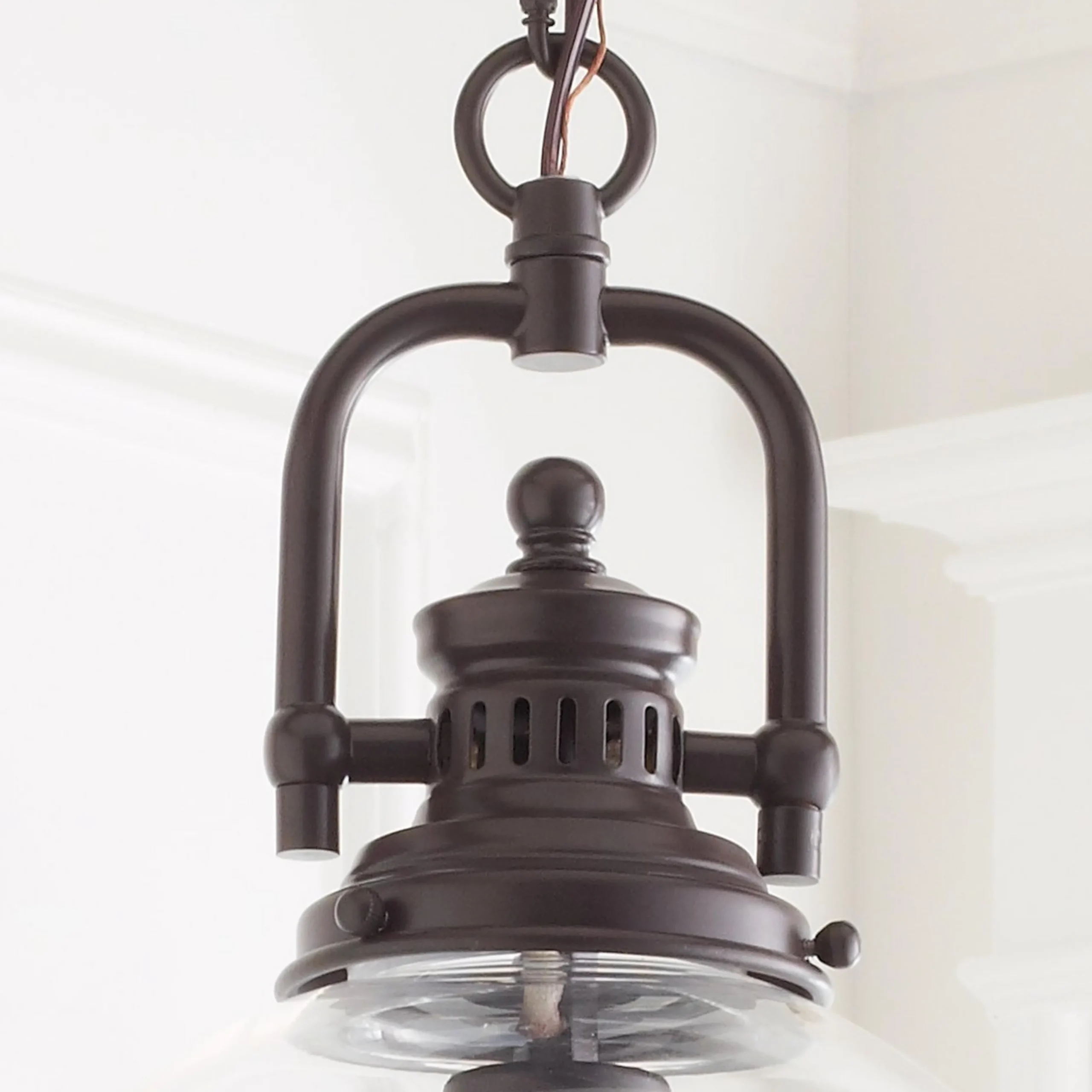 Clear Glass Globe Industrial Pendant