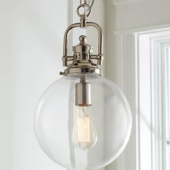 Clear Glass Globe Industrial Pendant