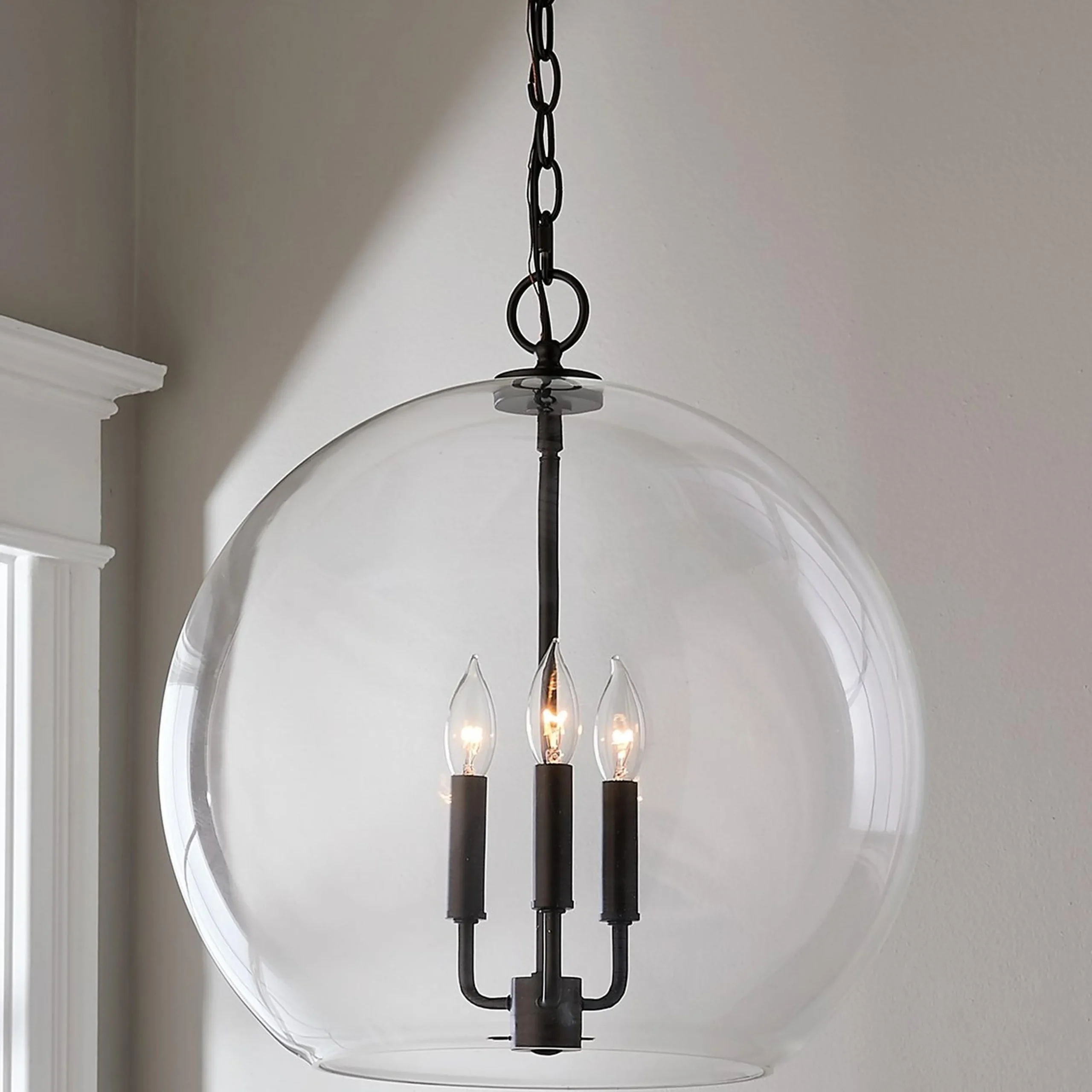 Clear Glass Sphere Chandelier