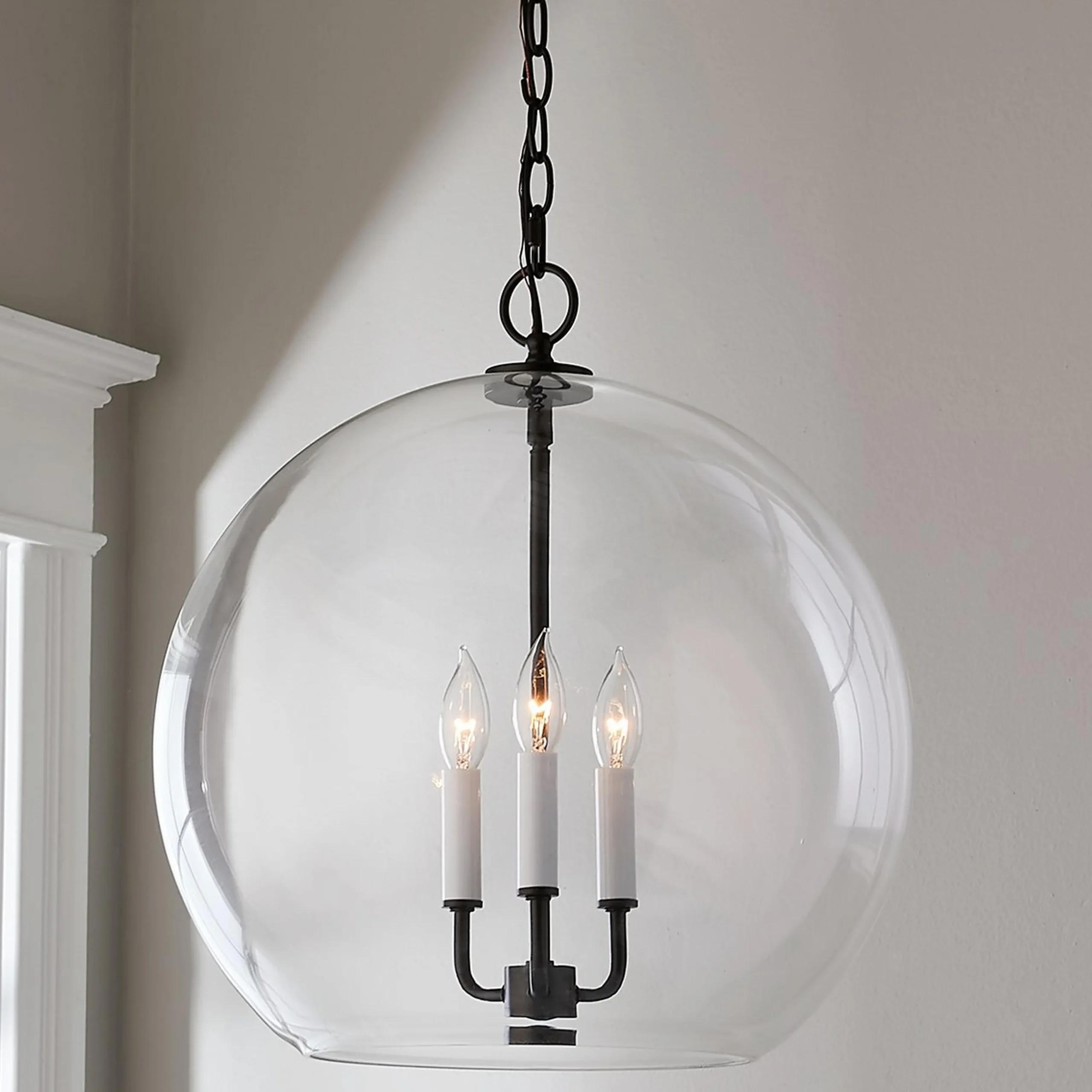 Clear Glass Sphere Chandelier
