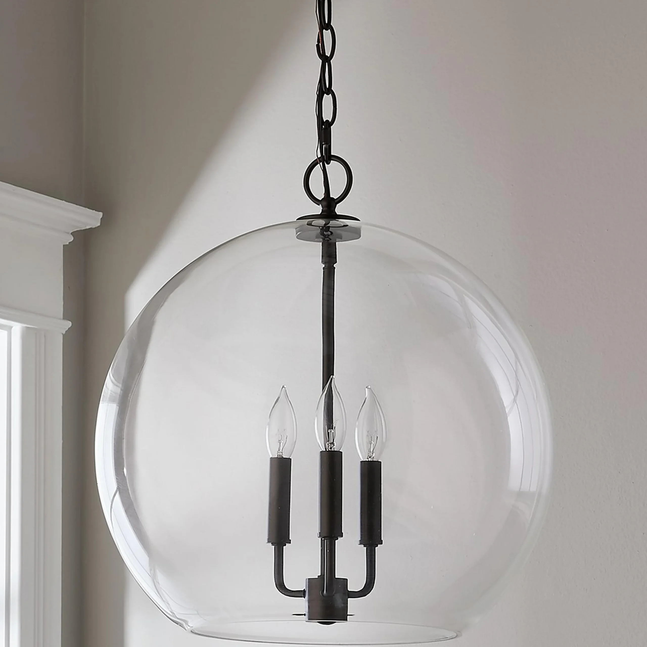 Clear Glass Sphere Chandelier