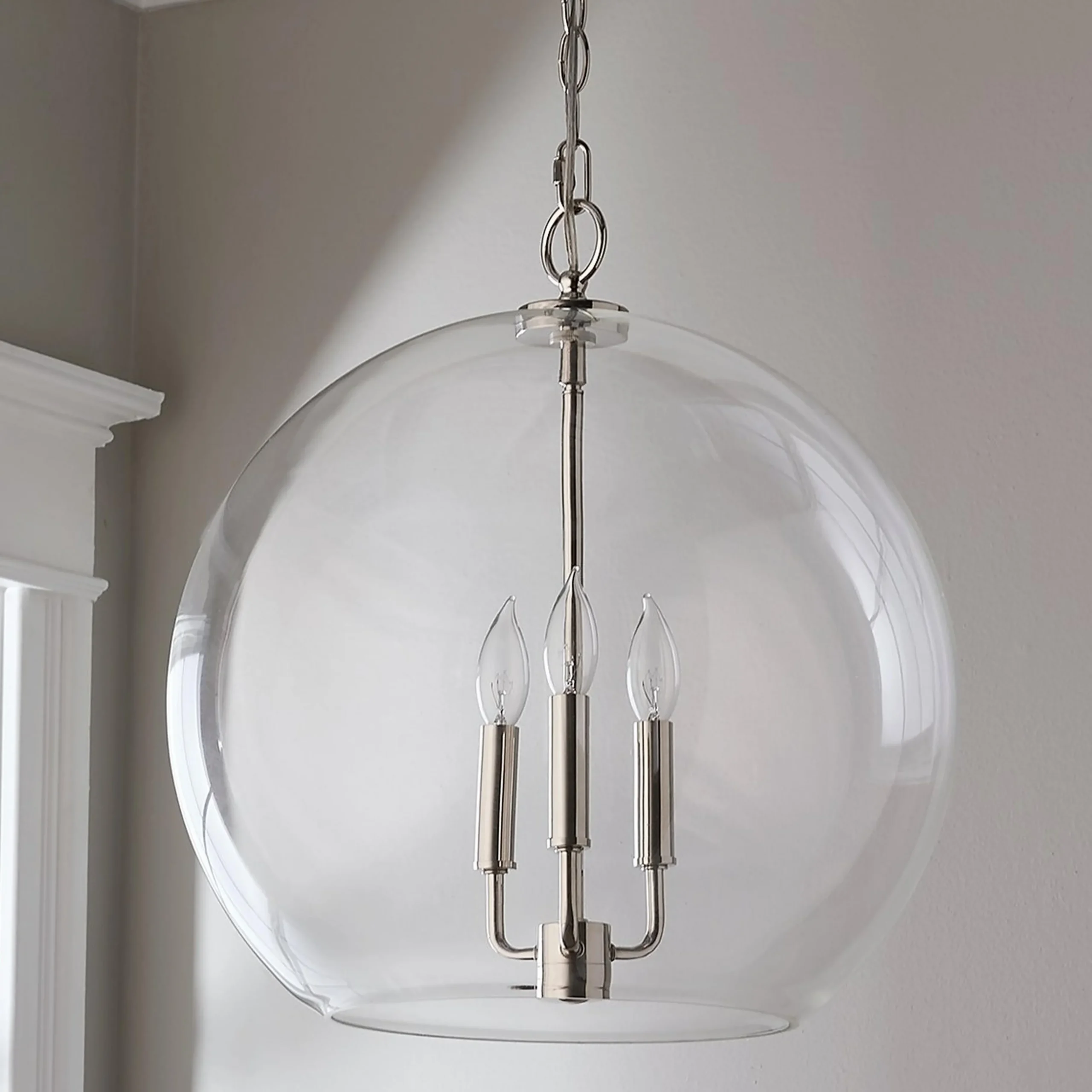 Clear Glass Sphere Chandelier