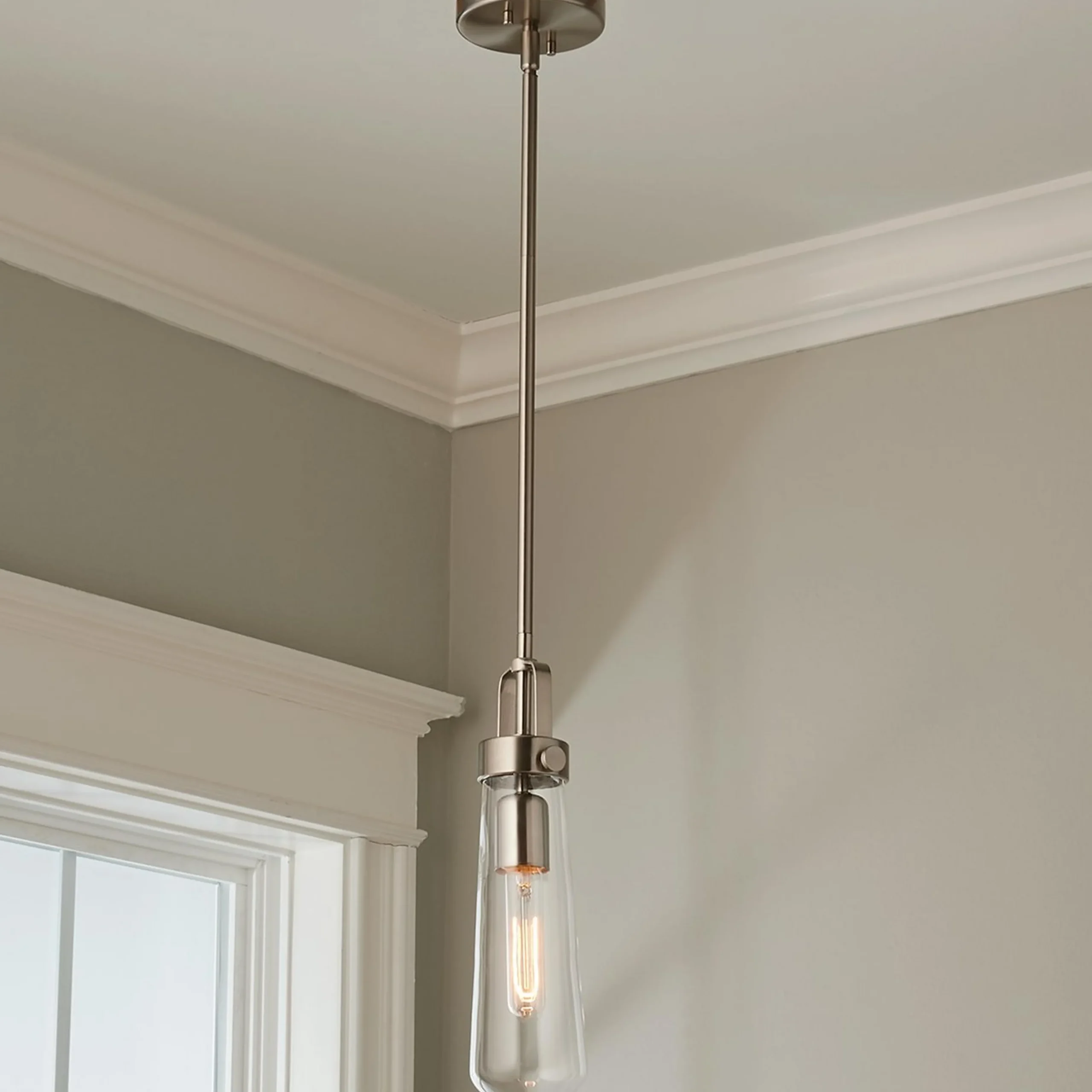 Clear Glass Vial Pendant Light