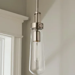 Clear Glass Vial Pendant Light