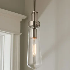 Clear Glass Vial Pendant Light