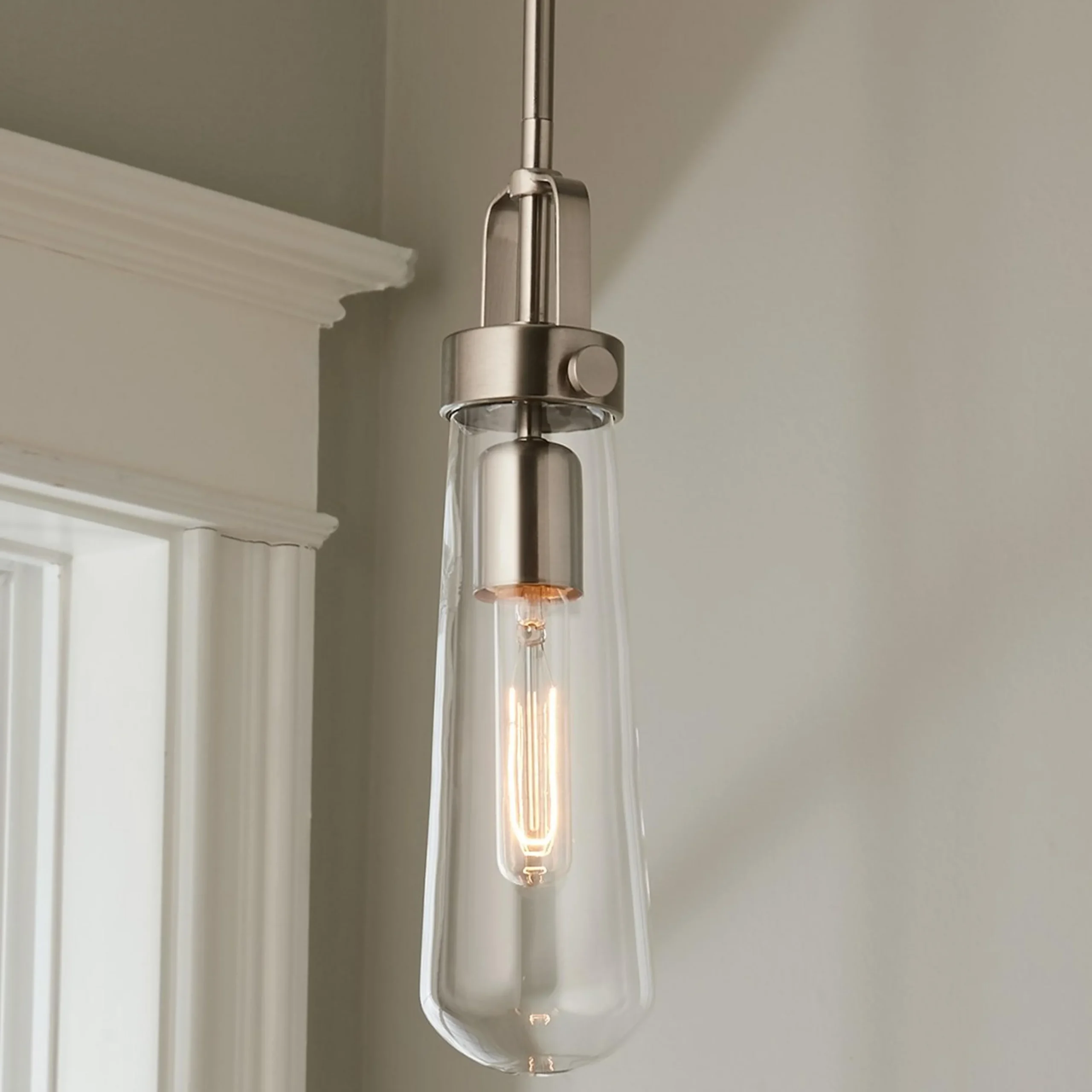 Clear Glass Vial Pendant Light