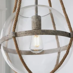 Coastal Cottage Rope Globe Pendant