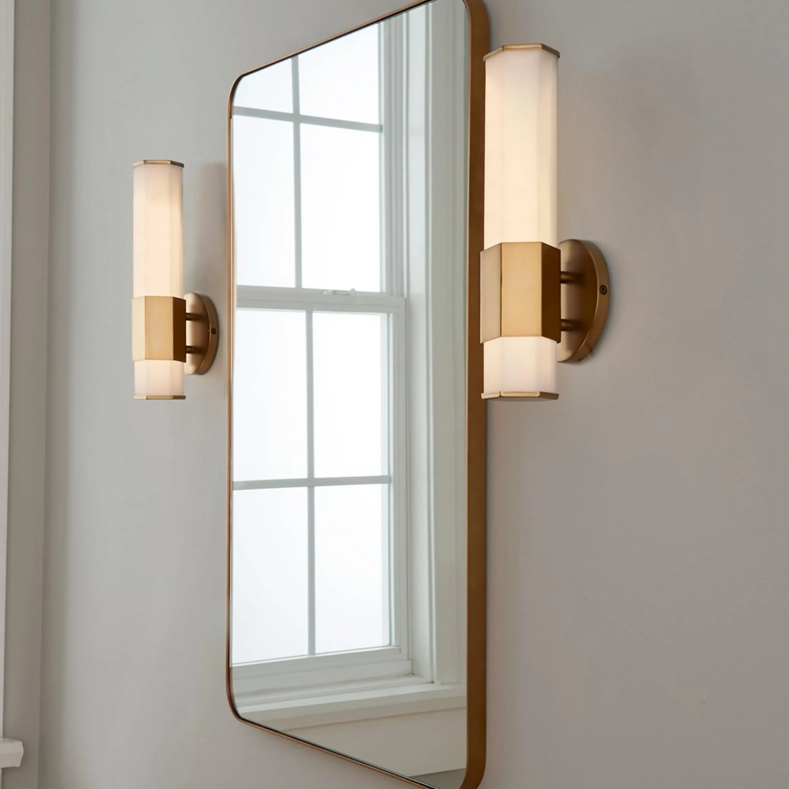 Contemporary Hexagon LED Bath Sconce