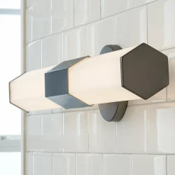 Contemporary Hexagon LED Vanity Light - Small
