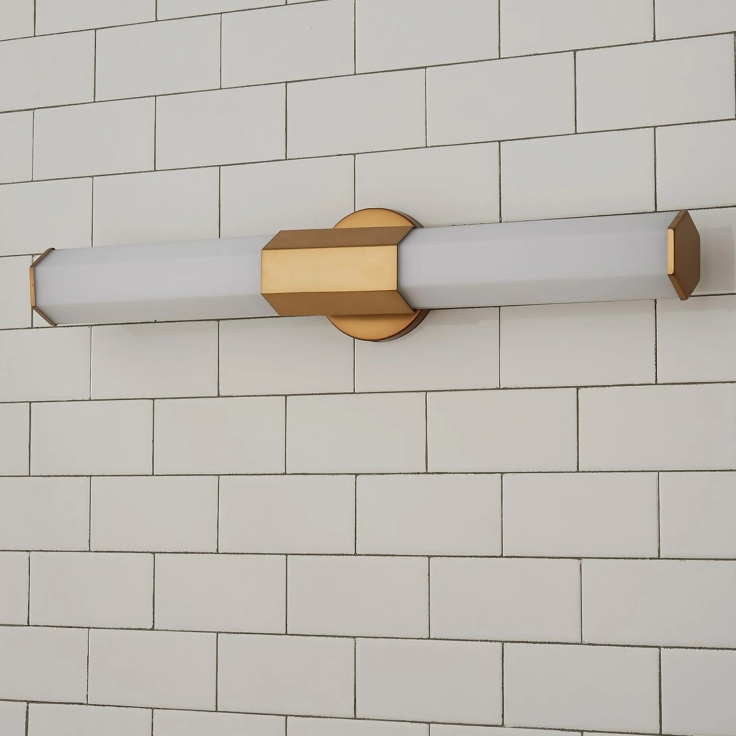 Contemporary Hexagon LED Vanity Light - Small