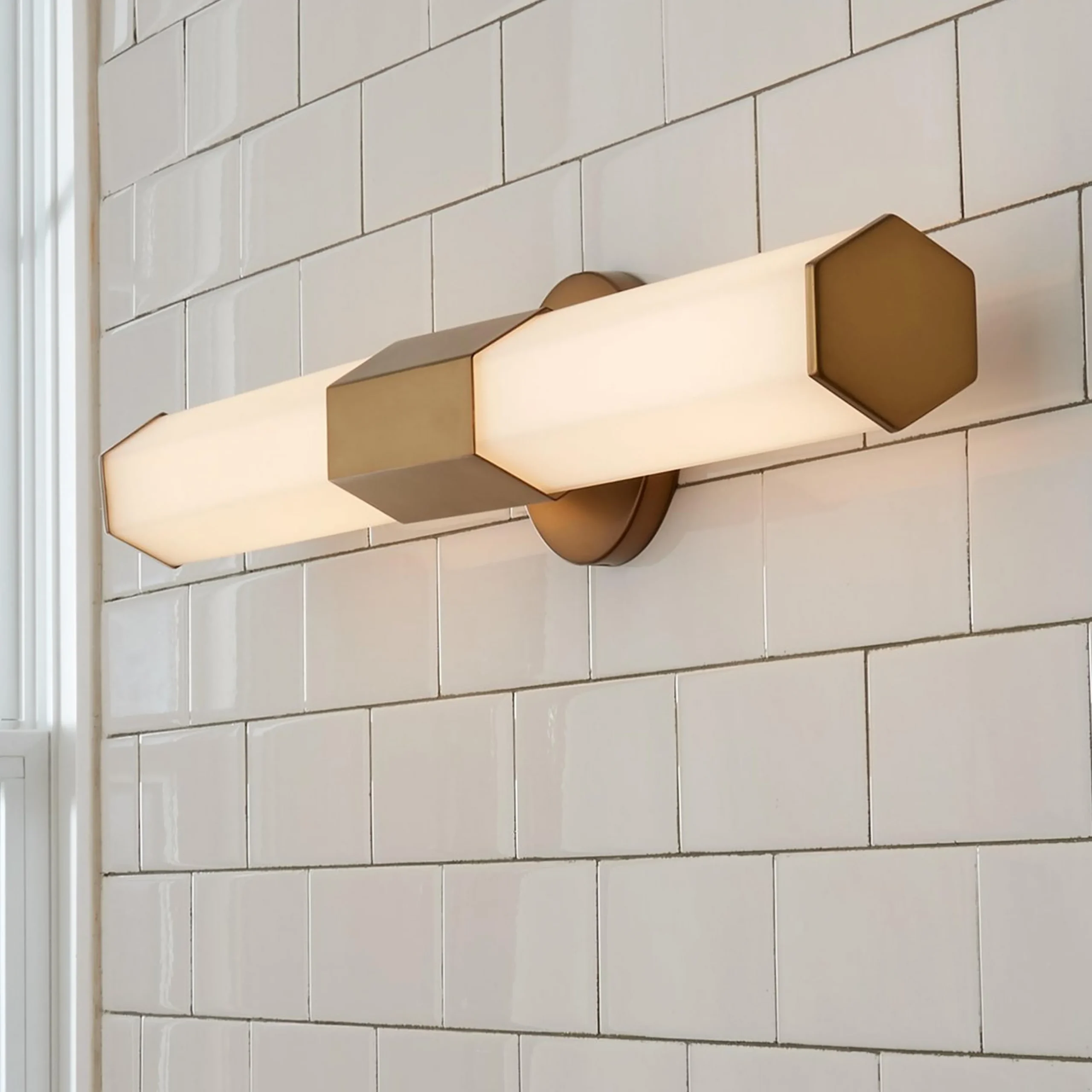 Contemporary Hexagon LED Vanity Light - Small