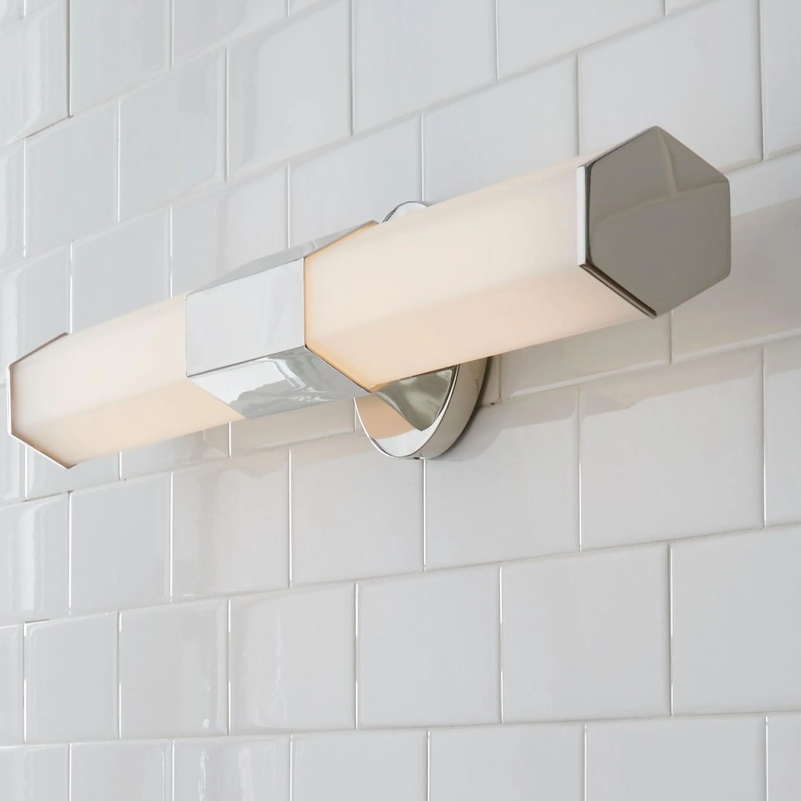 Contemporary Hexagon LED Vanity Light - Small