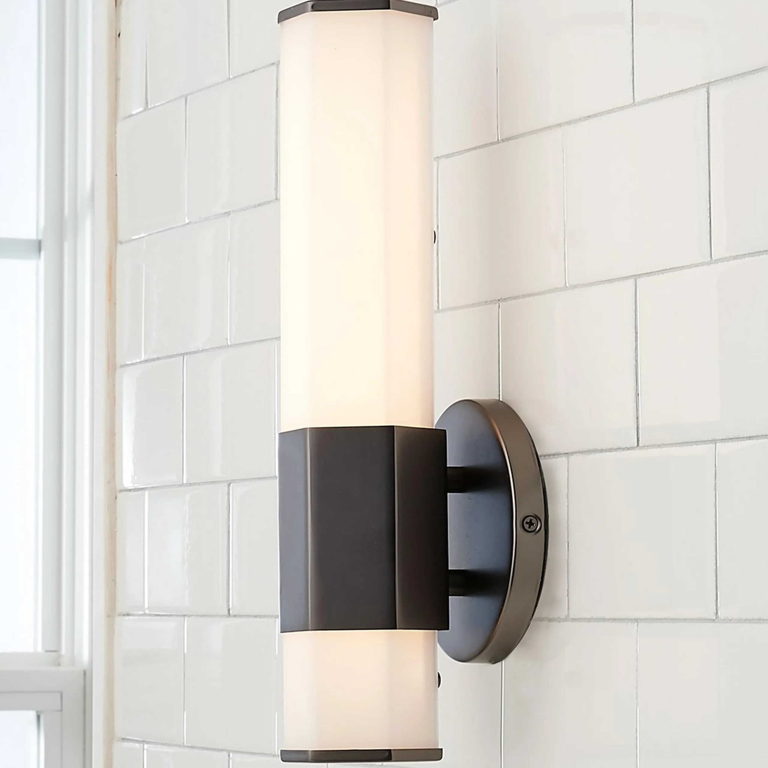 Contemporary Hexagon LED Bath Sconce