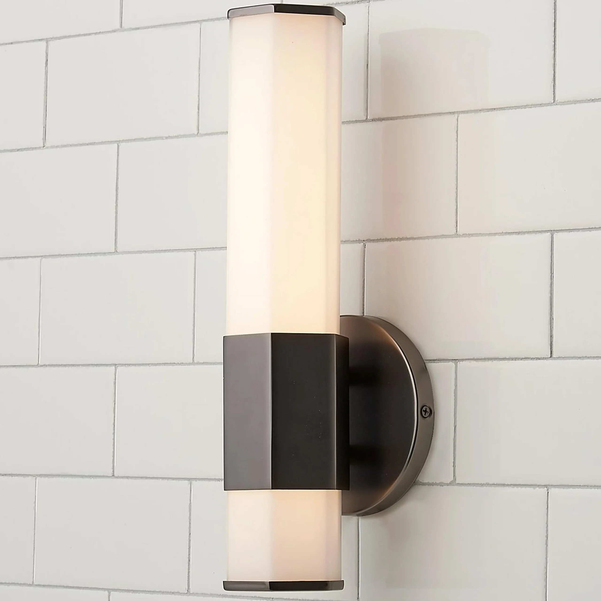 Contemporary Hexagon LED Bath Sconce