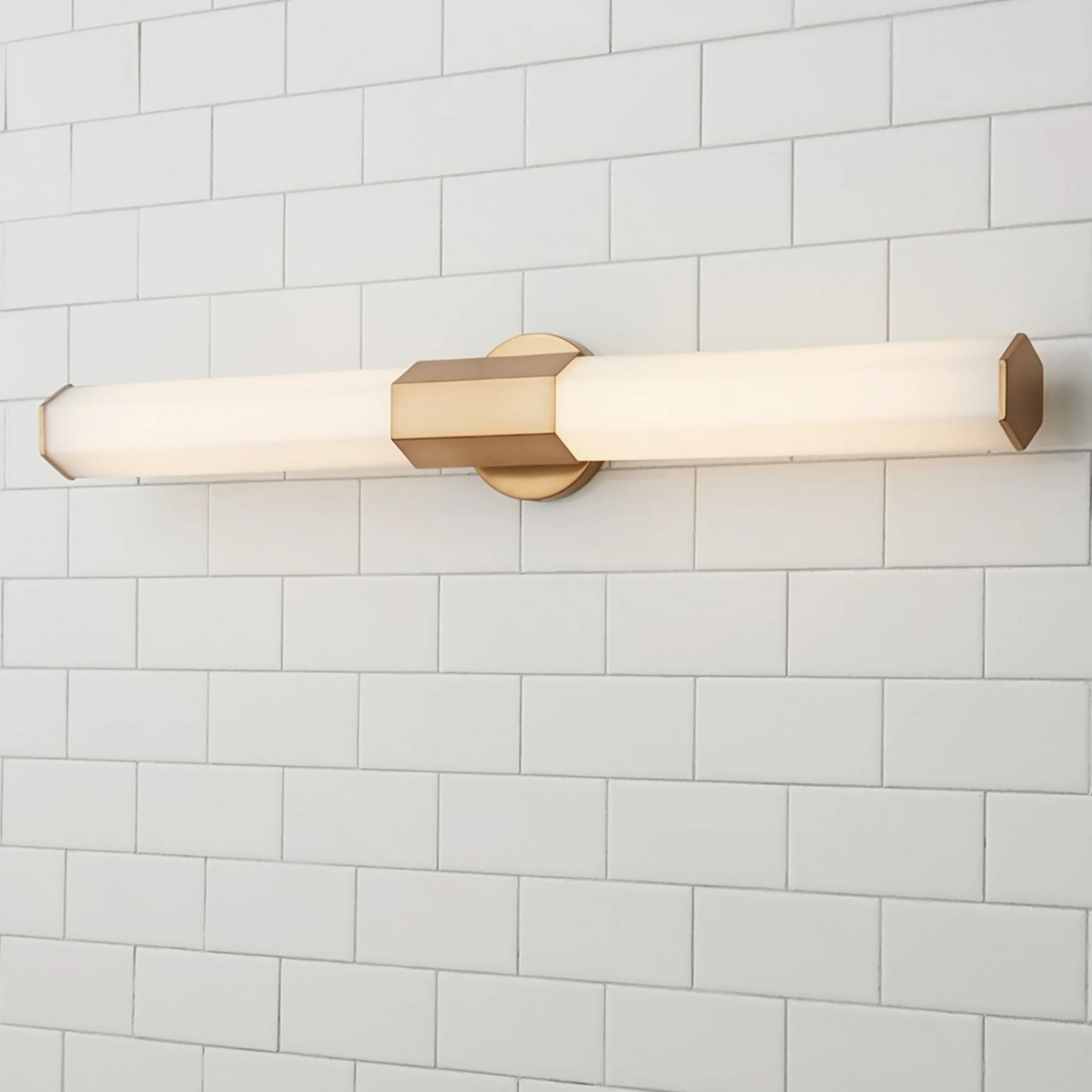Contemporary Hexagon LED Vanity Light - Medium