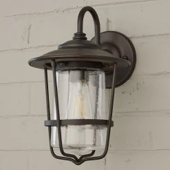 Contemporary Seeded Glass Outdoor Sconce - Small