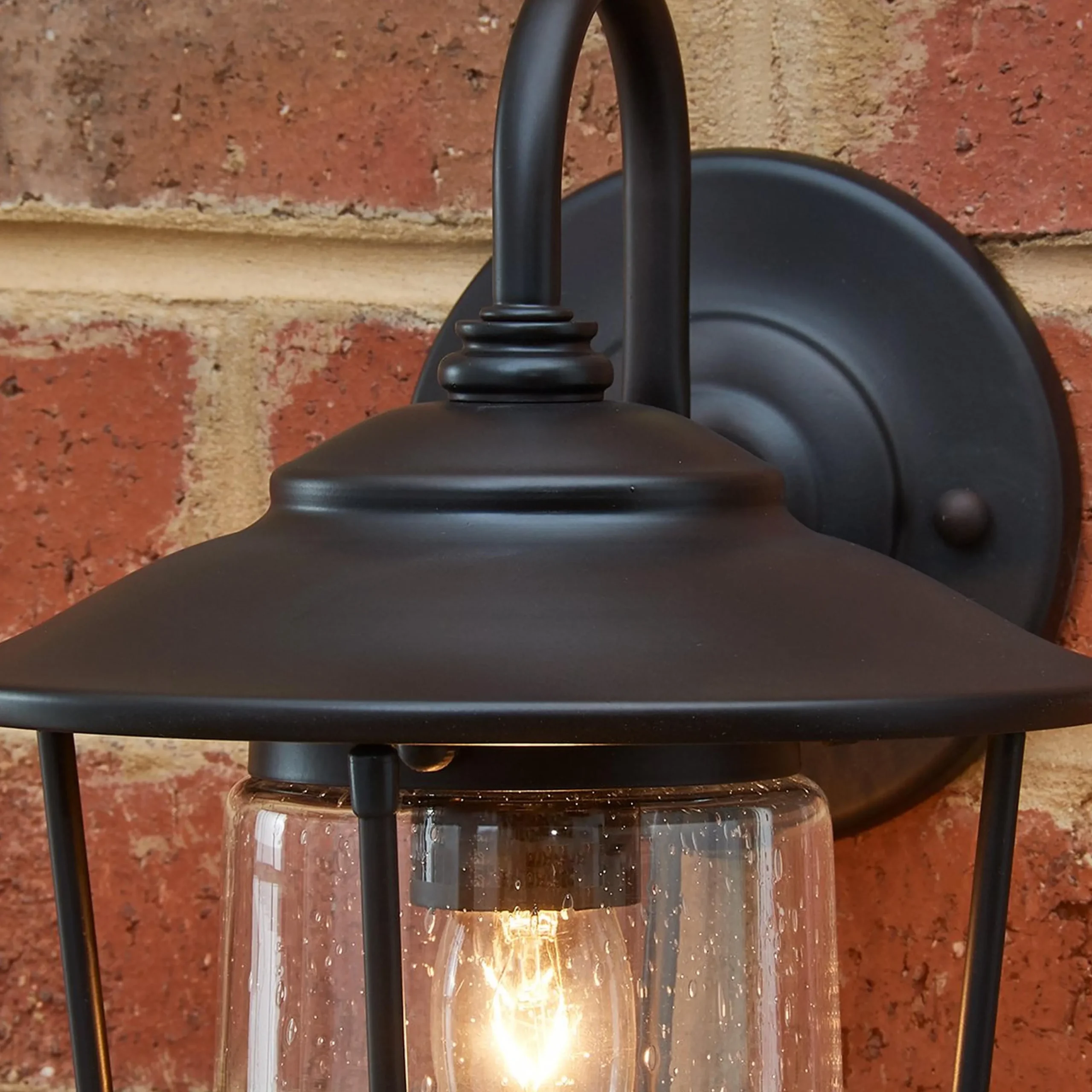 Contemporary Seeded Glass Outdoor Sconce - Small