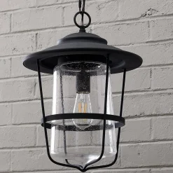 Contemporary Seeded Glass Outdoor Pendant
