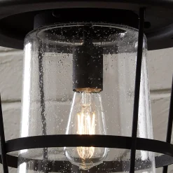 Contemporary Seeded Glass Outdoor Pendant
