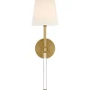 Contemporary Shaded Rod Rechargeable LED Cordless Sconce