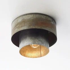 Corrugated Tin Drum Ceiling Light