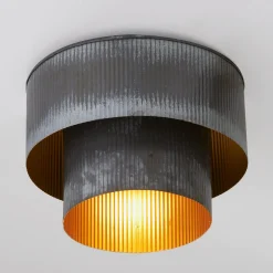 Corrugated Tin Drum Ceiling Light