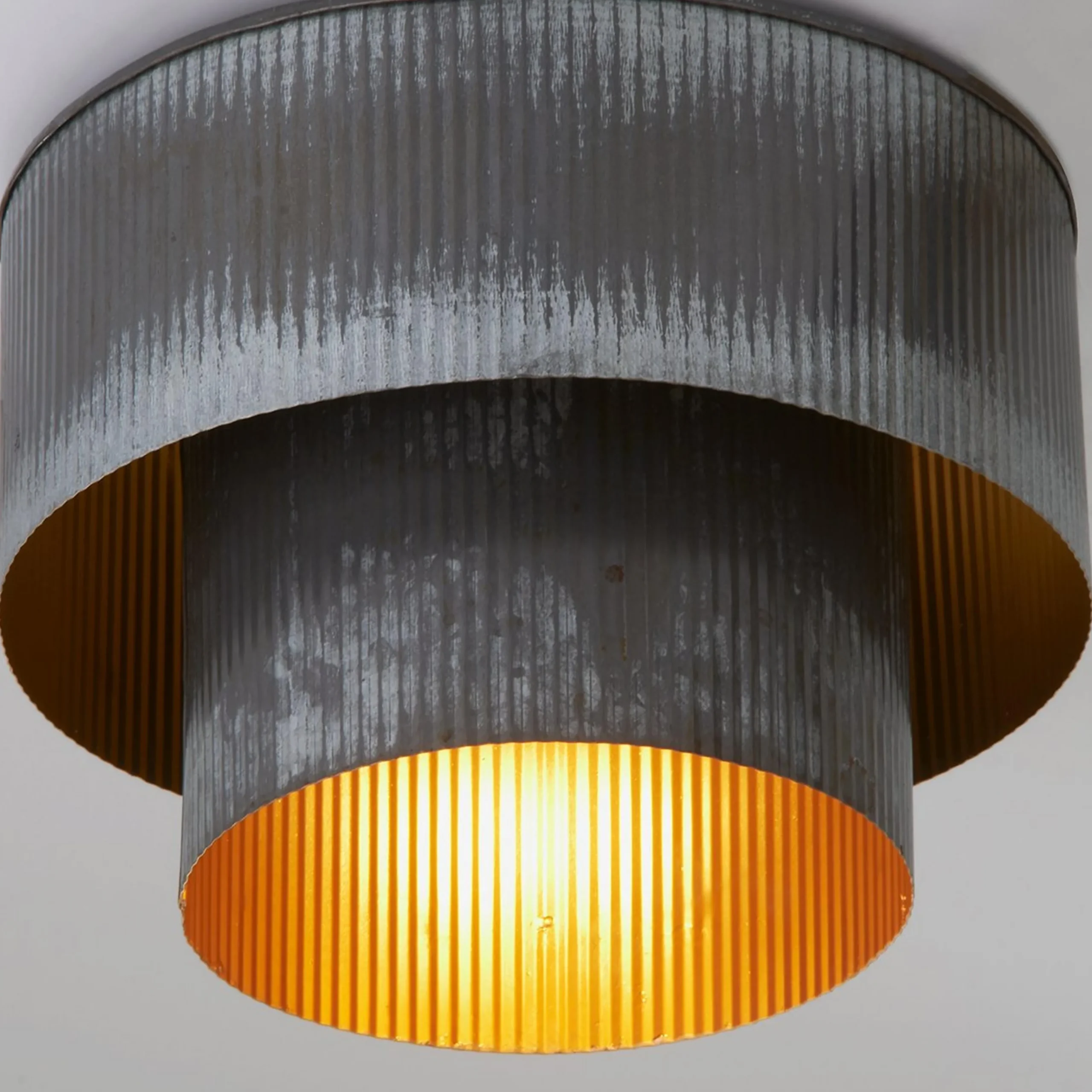 Corrugated Tin Drum Ceiling Light