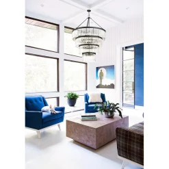 Crystal Alstro Four-Tier Chandelier
