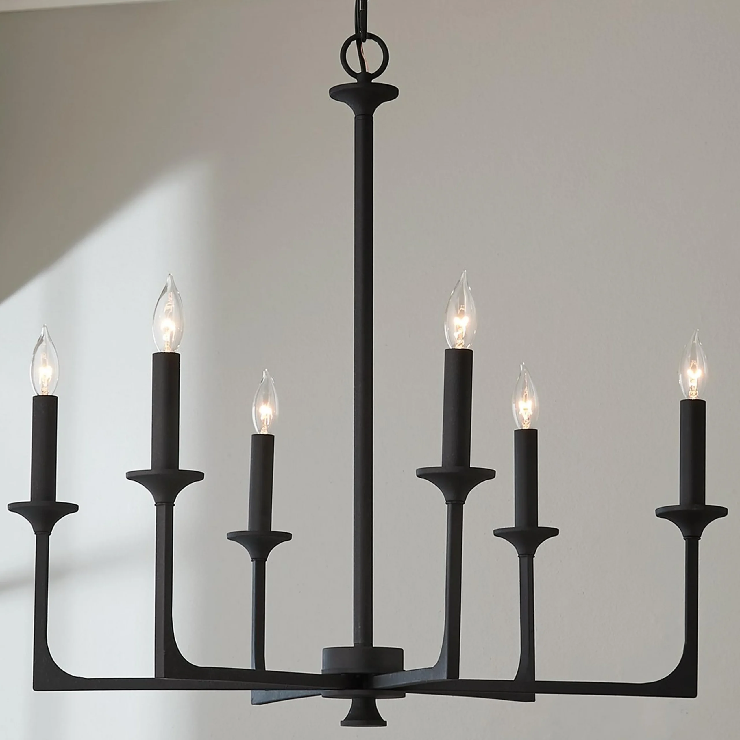 Curved Corner Chandelier - 6 Light