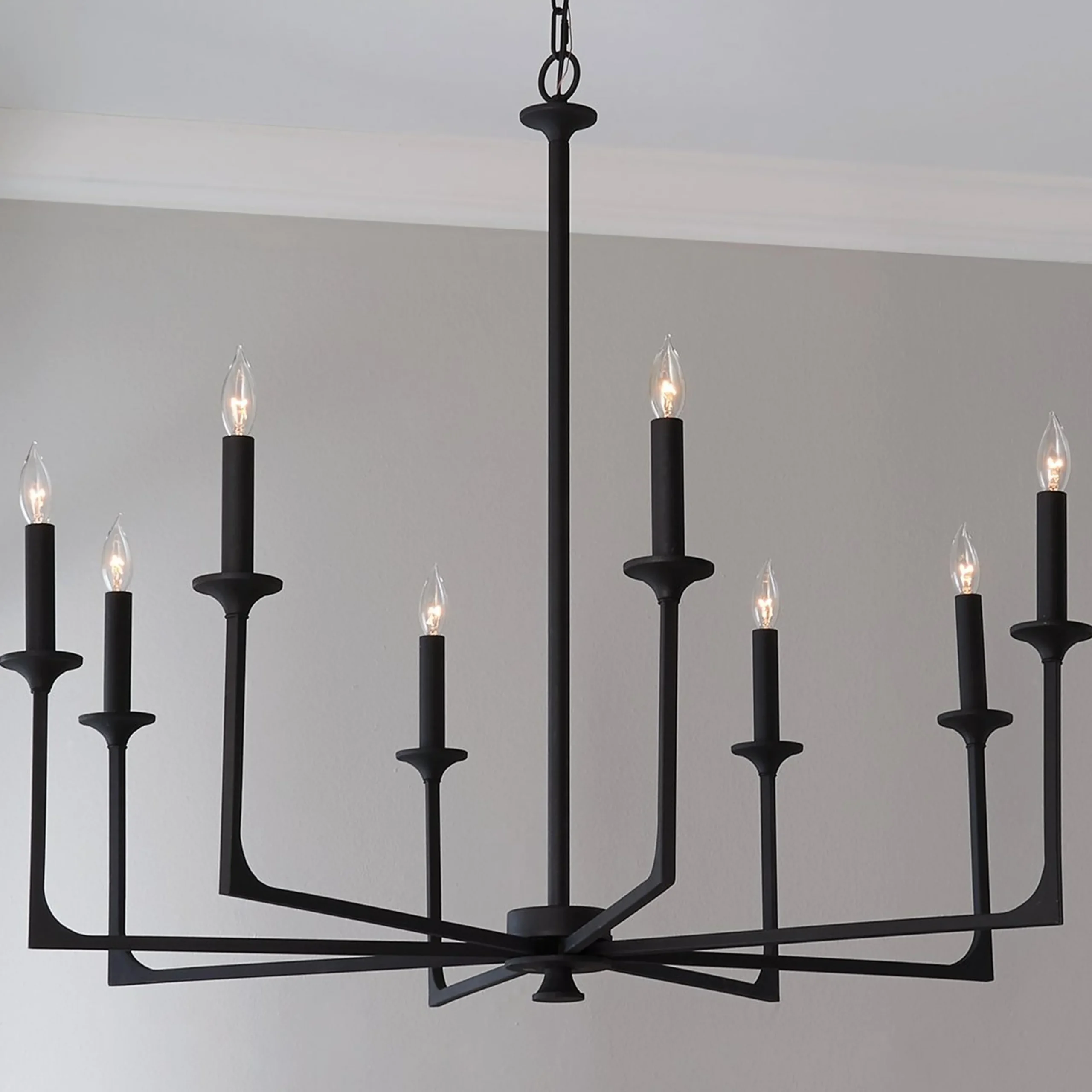 Curved Corner Chandelier - 8 Light