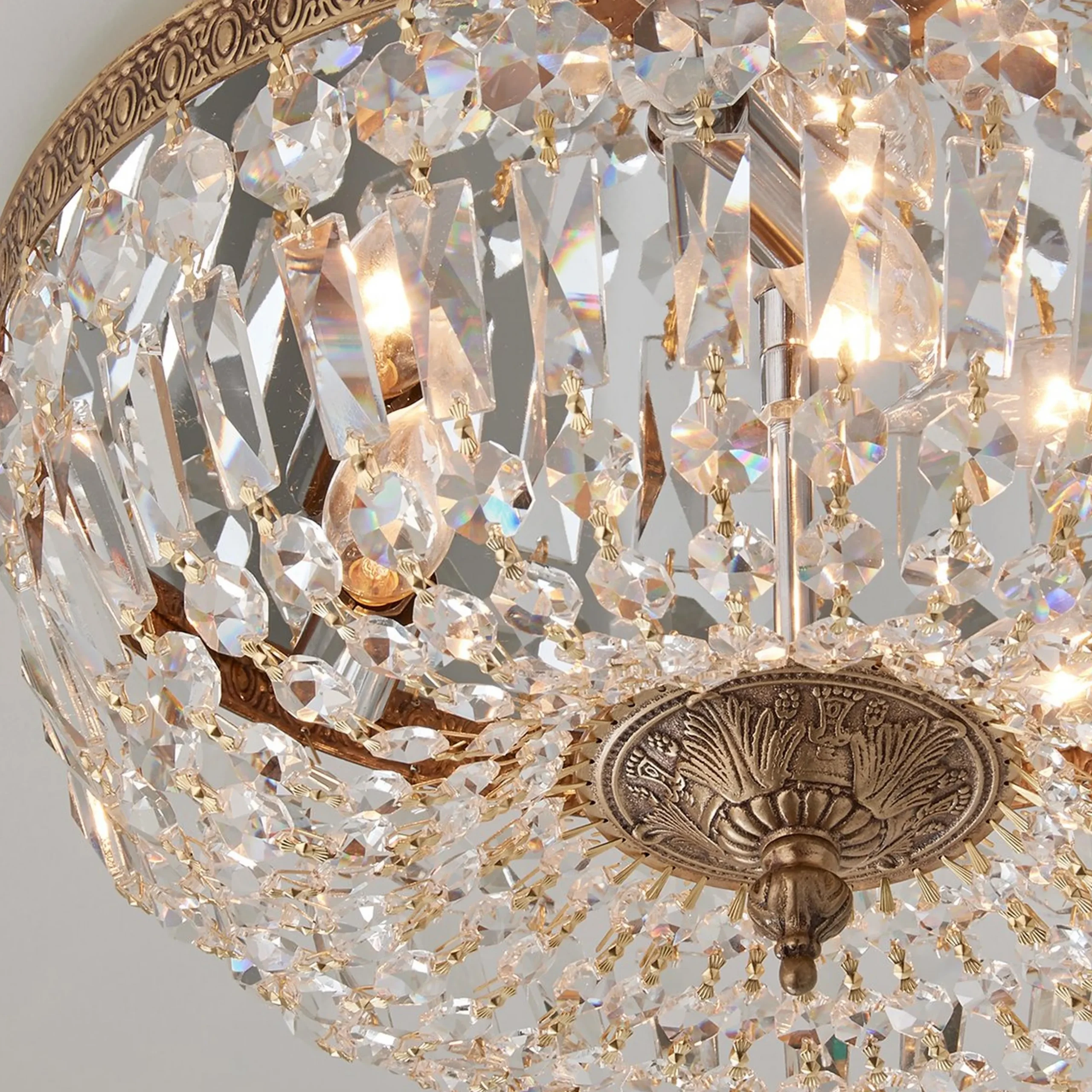 Cut Crystal Basket Ceiling Light - Large
