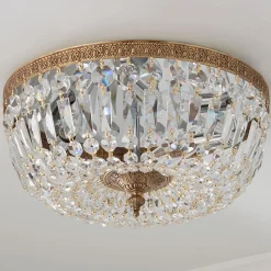 Cut Crystal Basket Ceiling Light - Large