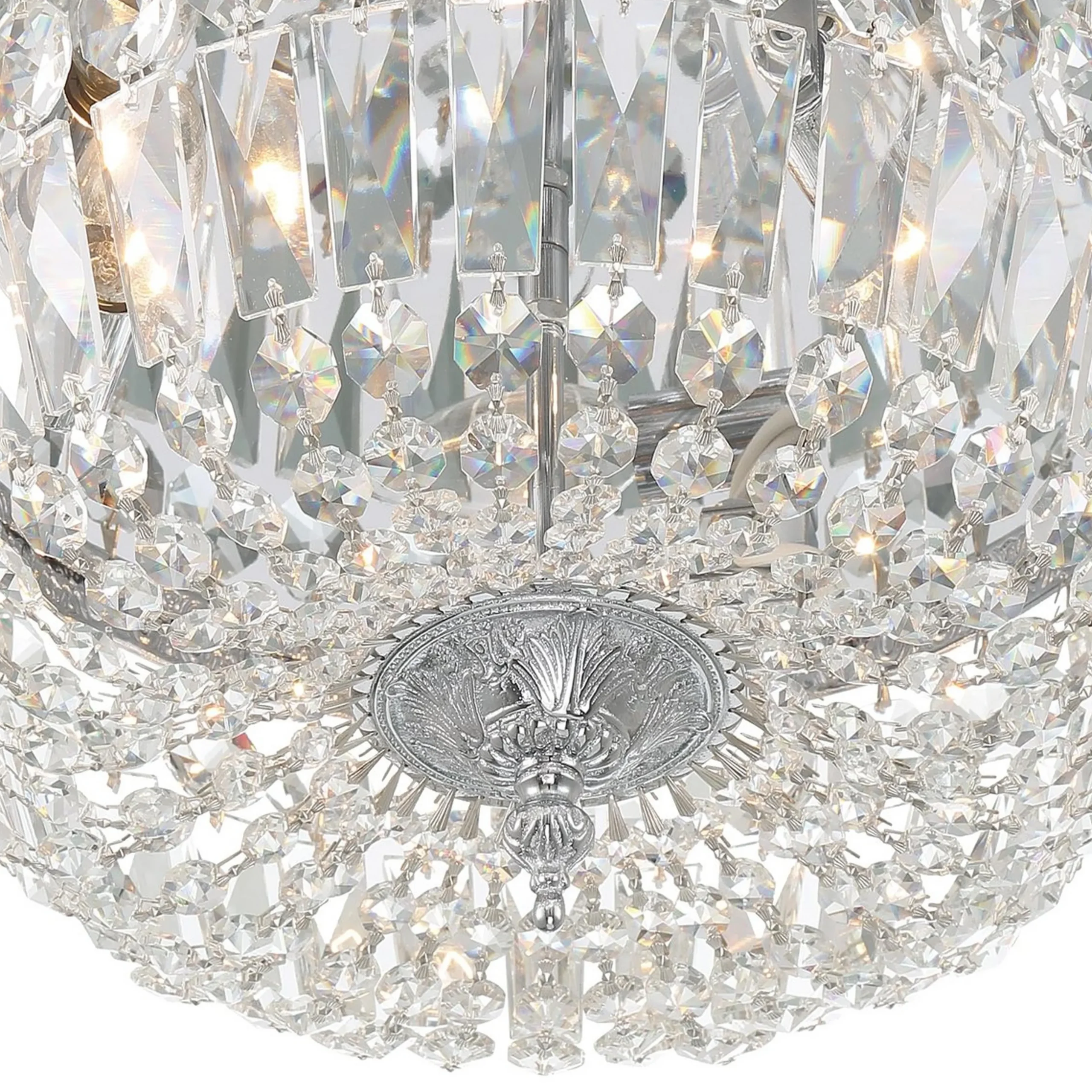 Cut Crystal Basket Ceiling Light - Large