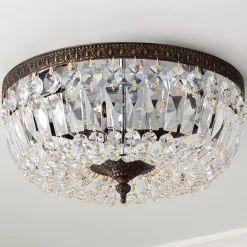 Cut Crystal Basket Ceiling Light - Large