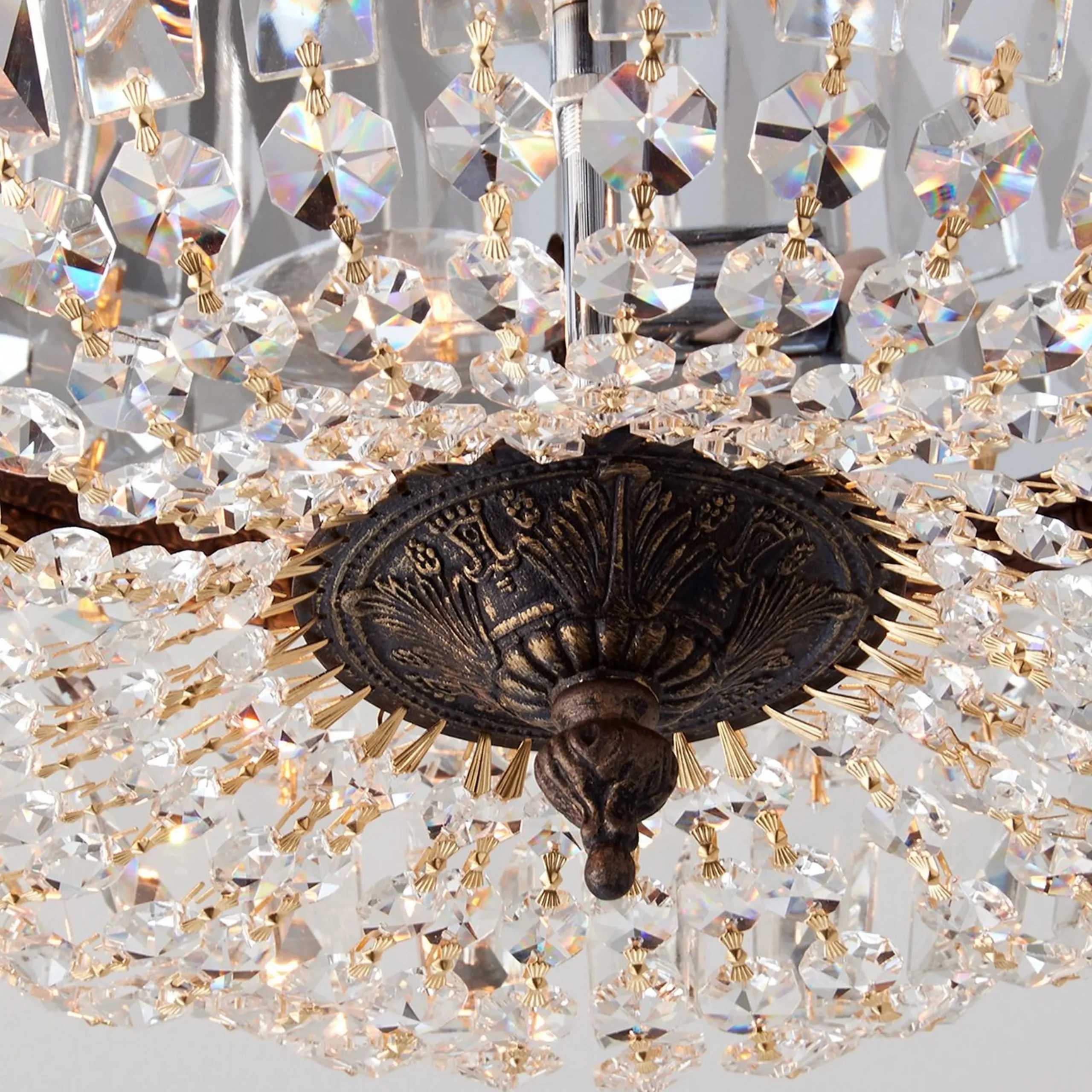 Cut Crystal Basket Ceiling Light - Large