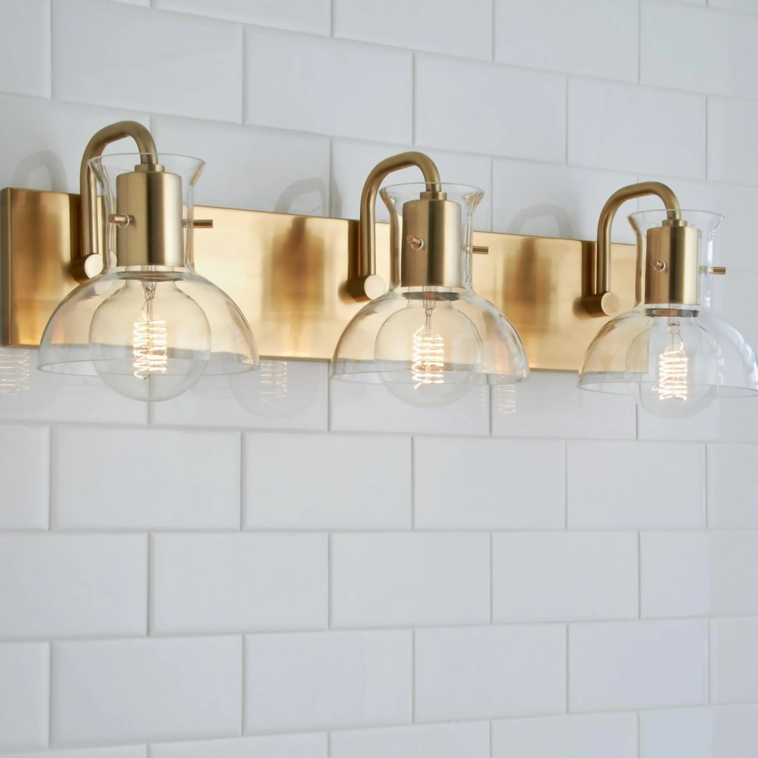 Cut Round Flask Vanity Light - 3 Light