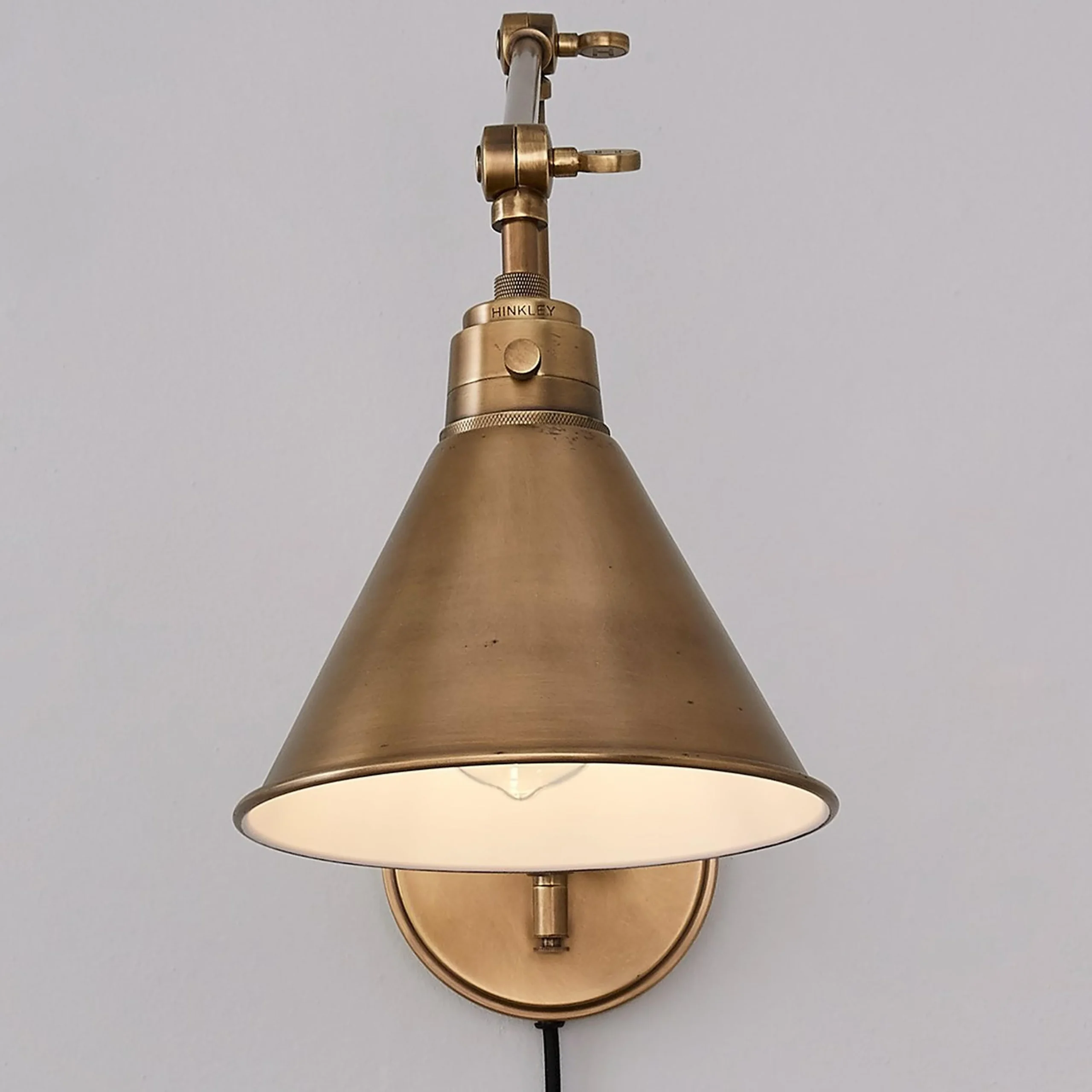 Cyrus Arched Swing Arm Sconce - Metal Shade